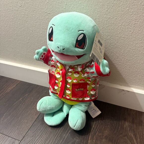 Build a Bear Squirtle Pokemon Plush with Raincoat New